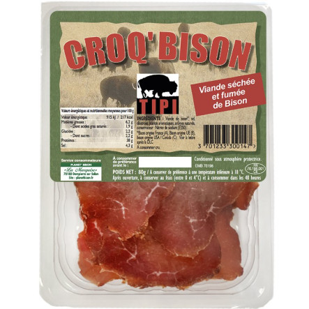Carne de bisonte seca y ahumada Croq' 80g