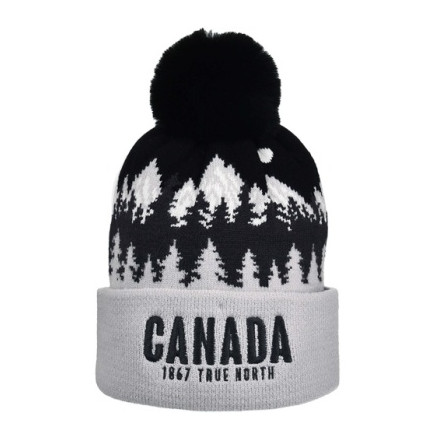 Bonnet scène montagnes et sapins